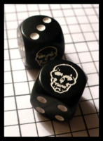 Dice : Dice - 6D - Skull Black with White Pips Rounded Corners - Ebay July 2010